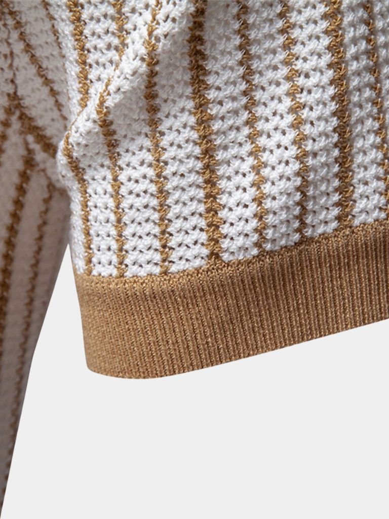 Polo tricoté à rayures