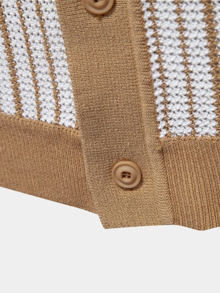 Polo tricoté à rayures