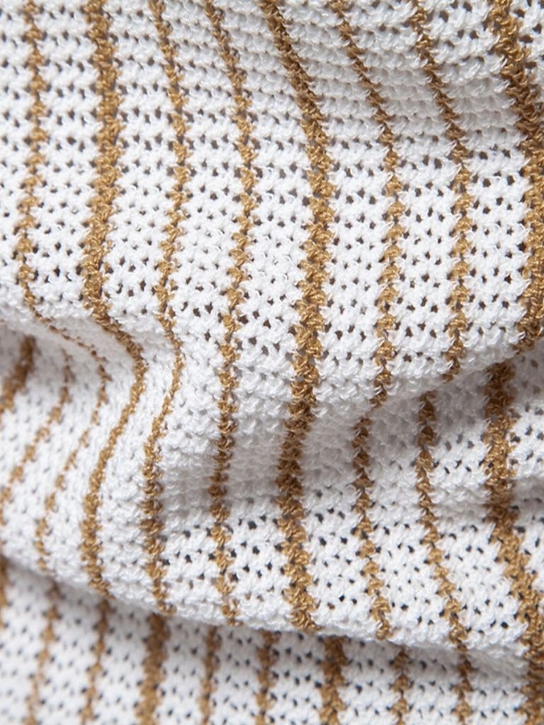 Polo tricoté à rayures