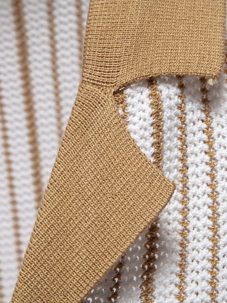 Polo tricoté à rayures