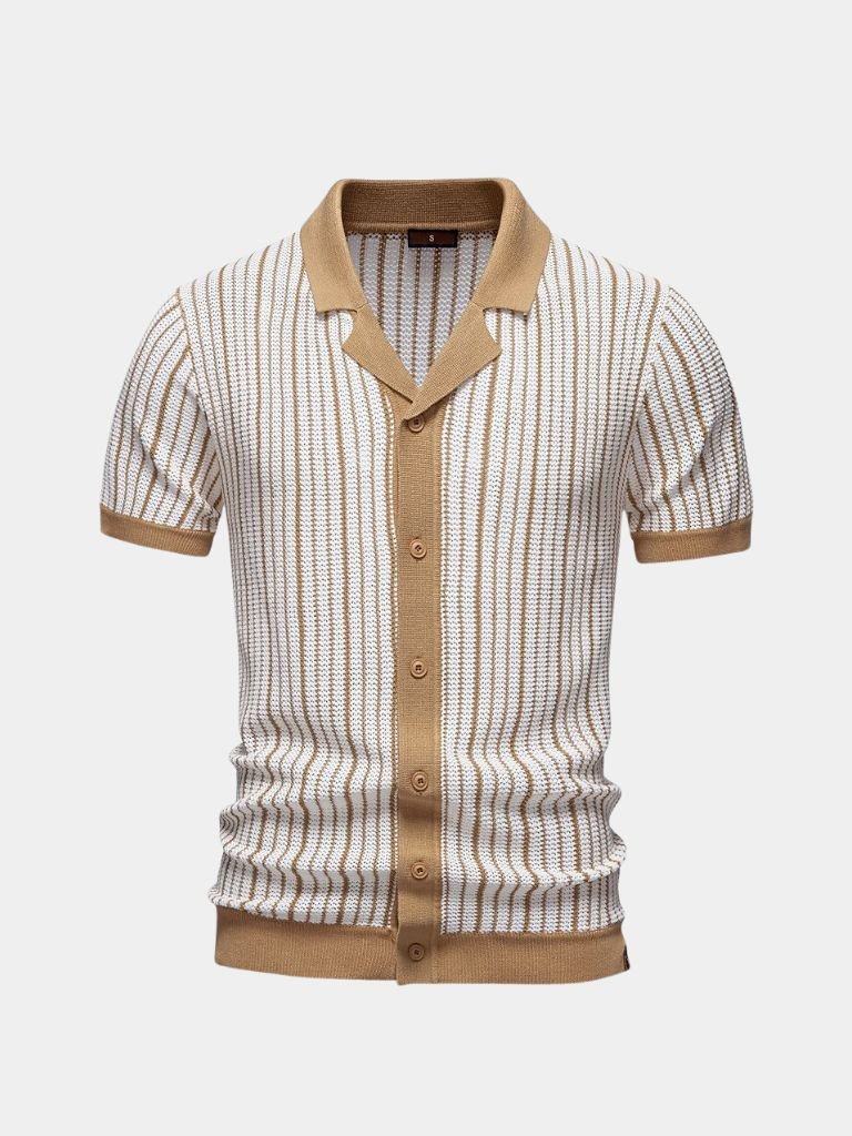 Polo tricoté à rayures