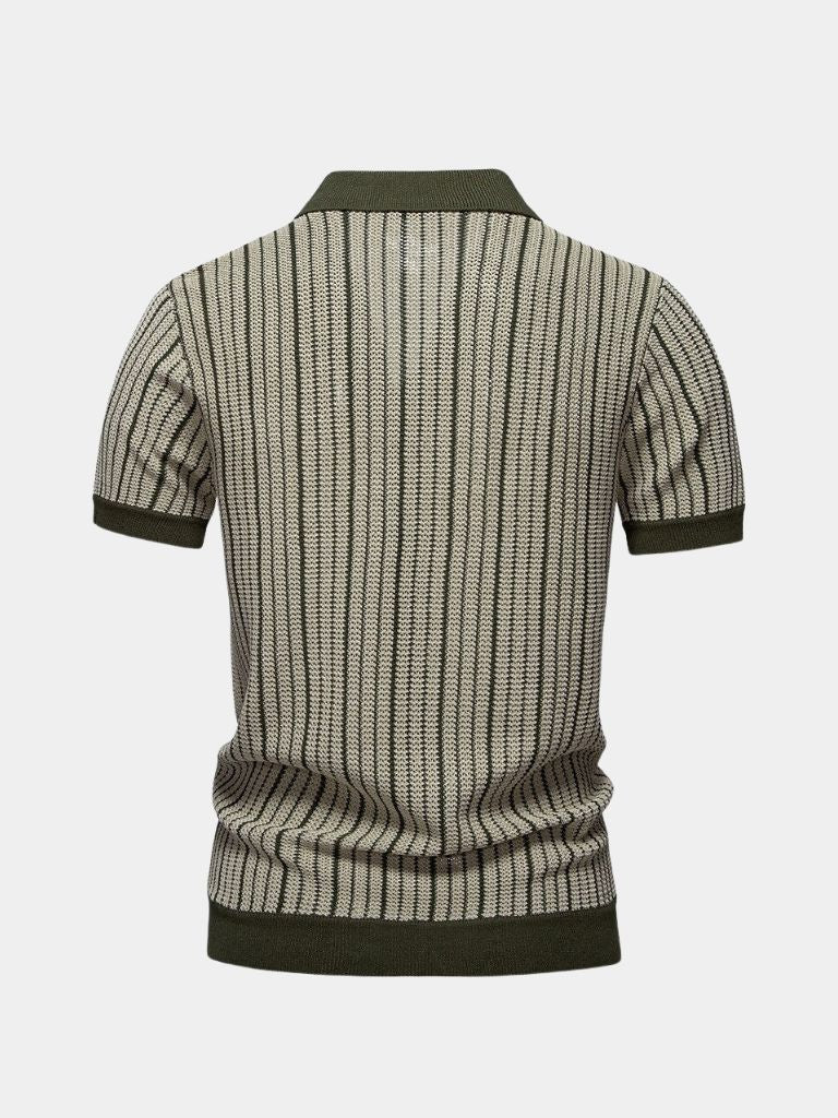 Polo tricoté à rayures