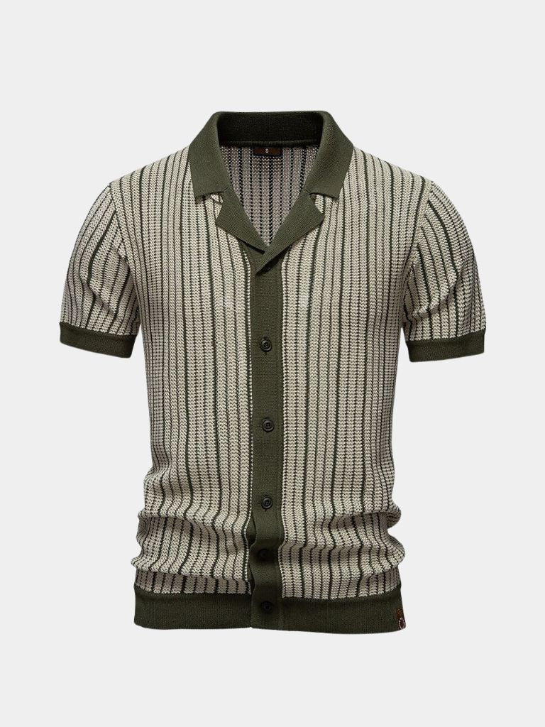 Polo tricoté à rayures