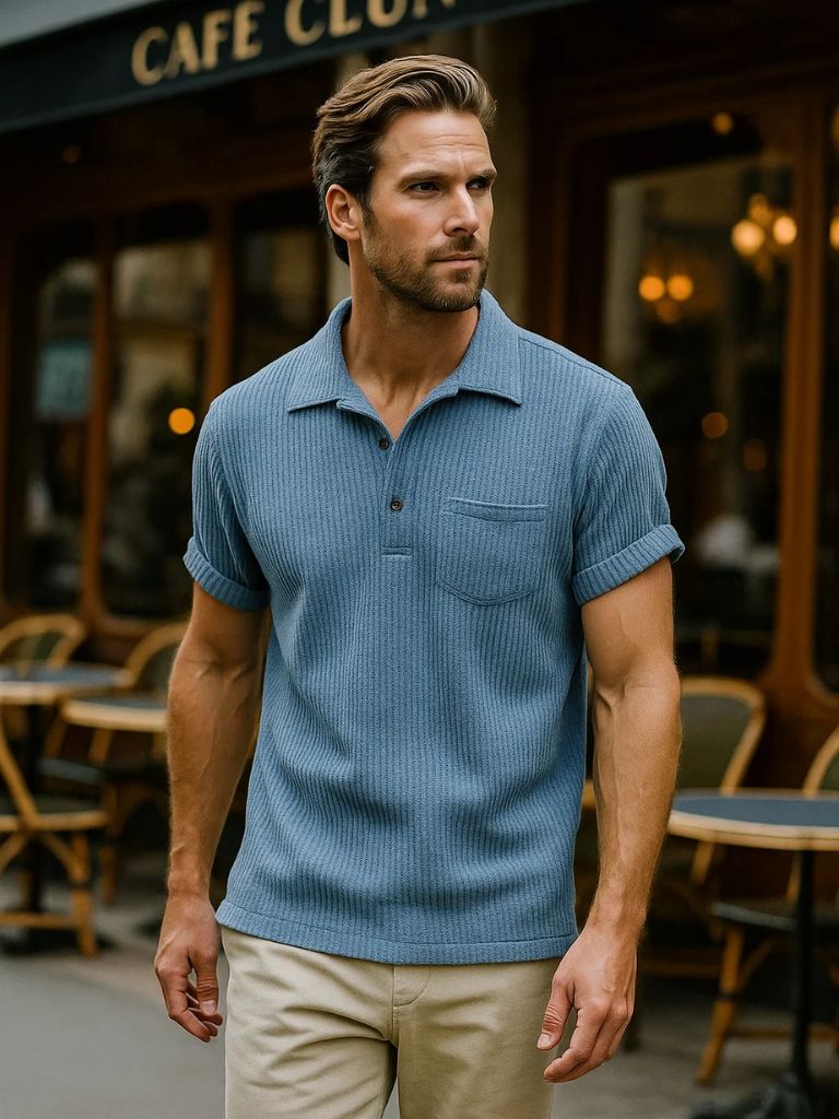 Chemise à manches courtes texturée