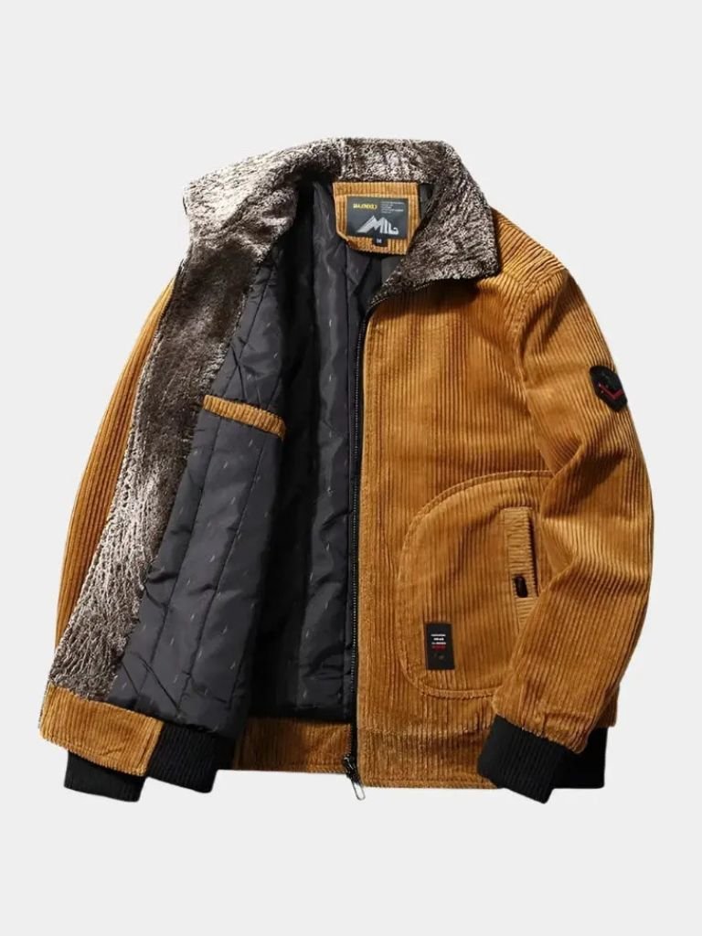 Veste Coupe-Vent Thermique en Velours Côtelé