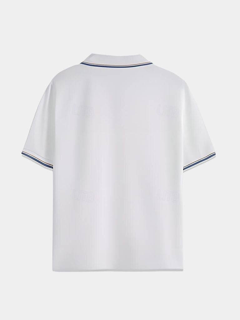 Polo noir col en V Timeless