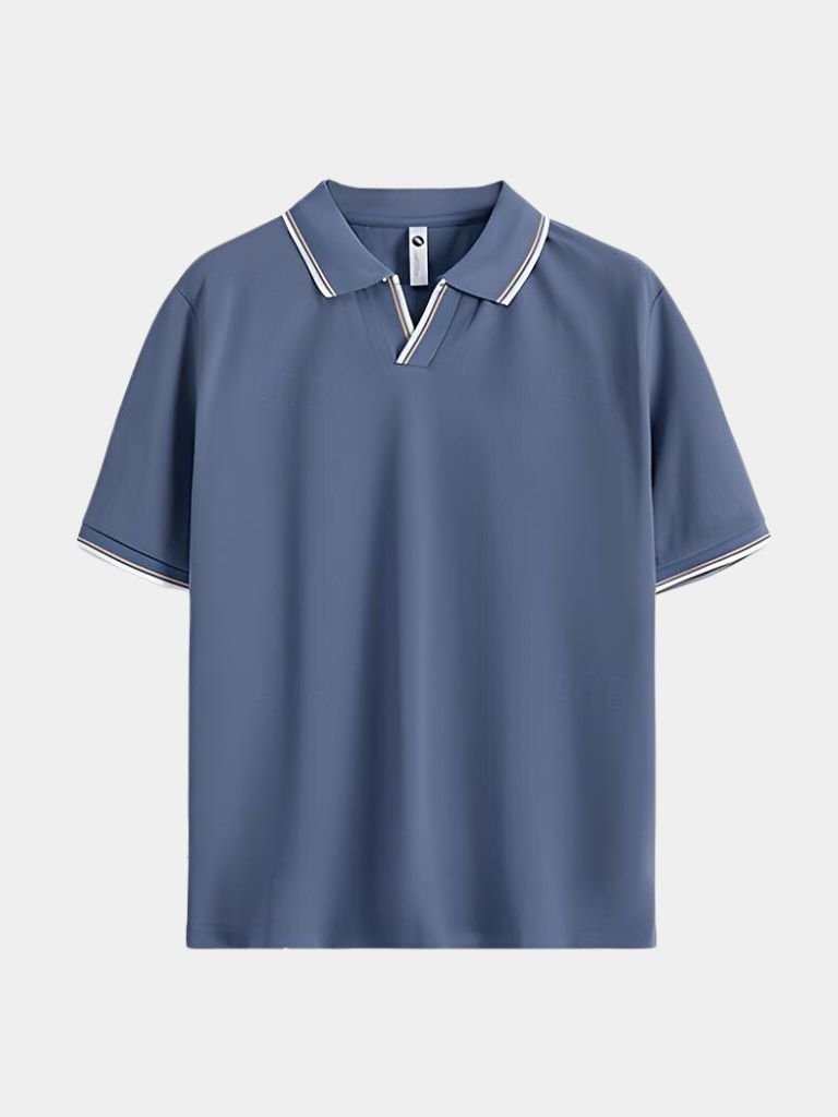 Polo noir col en V Timeless
