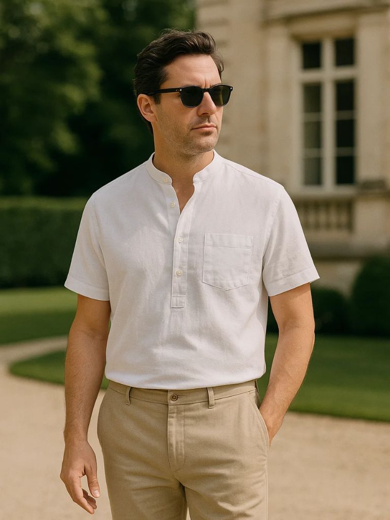 T-shirt en lin blanc Wellspring